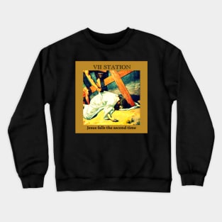 Stations of the Cross -  Via Crucis #7 of 15 Crewneck Sweatshirt